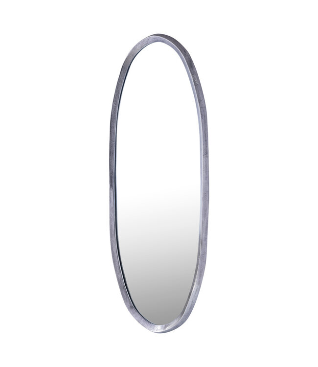 PTMD Limera Nikkel Aluminium Ovaal Spiegel met Onregelmatige Rand M