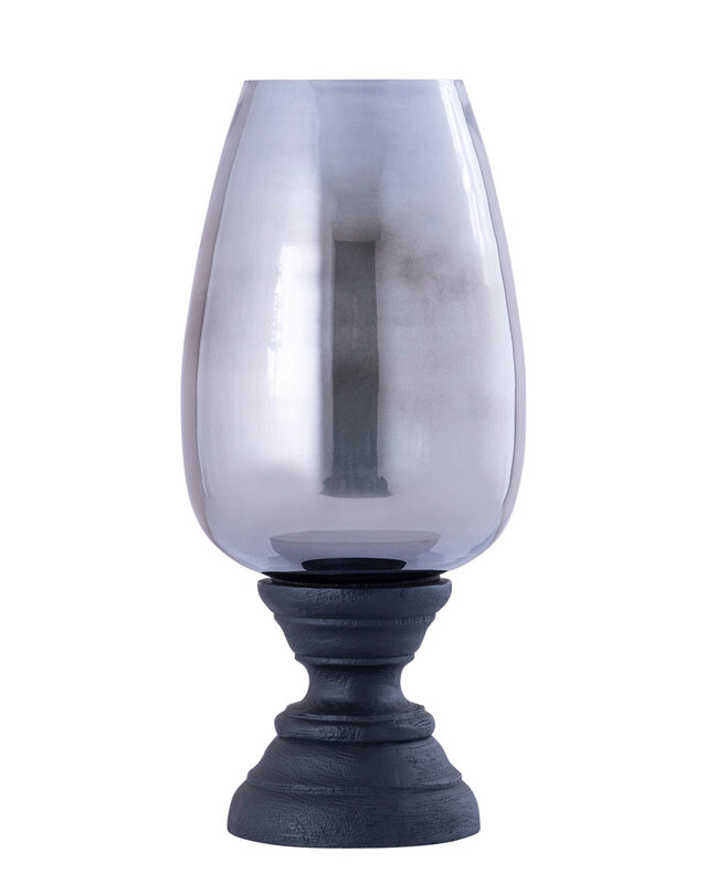 PTMD Qez Zwart Mangohout Stormlicht Rookglas XL