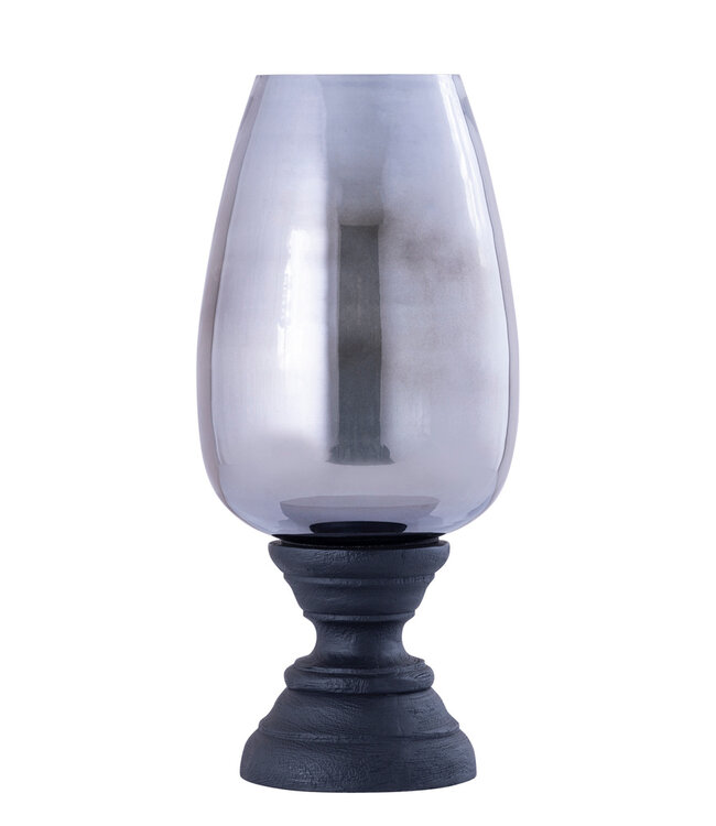 PTMD Qez Zwart Mangohout Stormlicht Rookglas XL