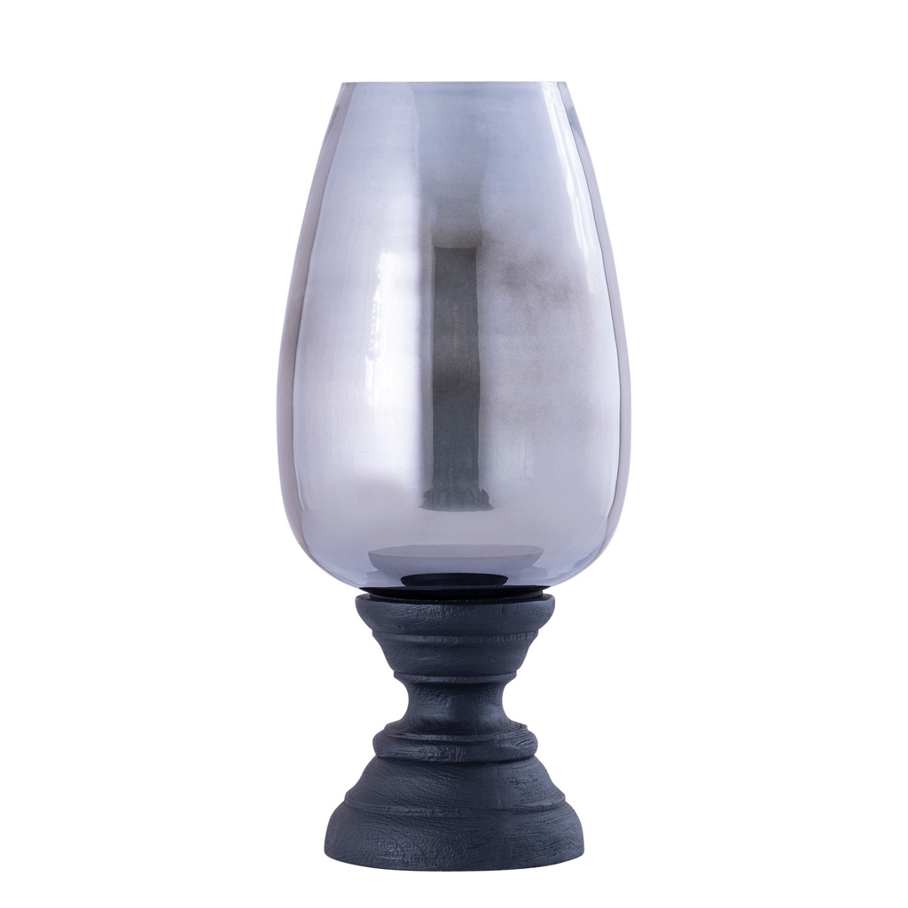 PTMD Qez Zwart Mangohout Stormlicht Rookglas XL