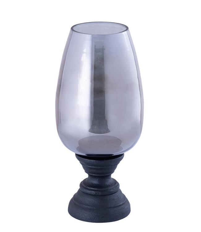 PTMD Qez Zwart Mangohout Stormlicht Rookglas XL