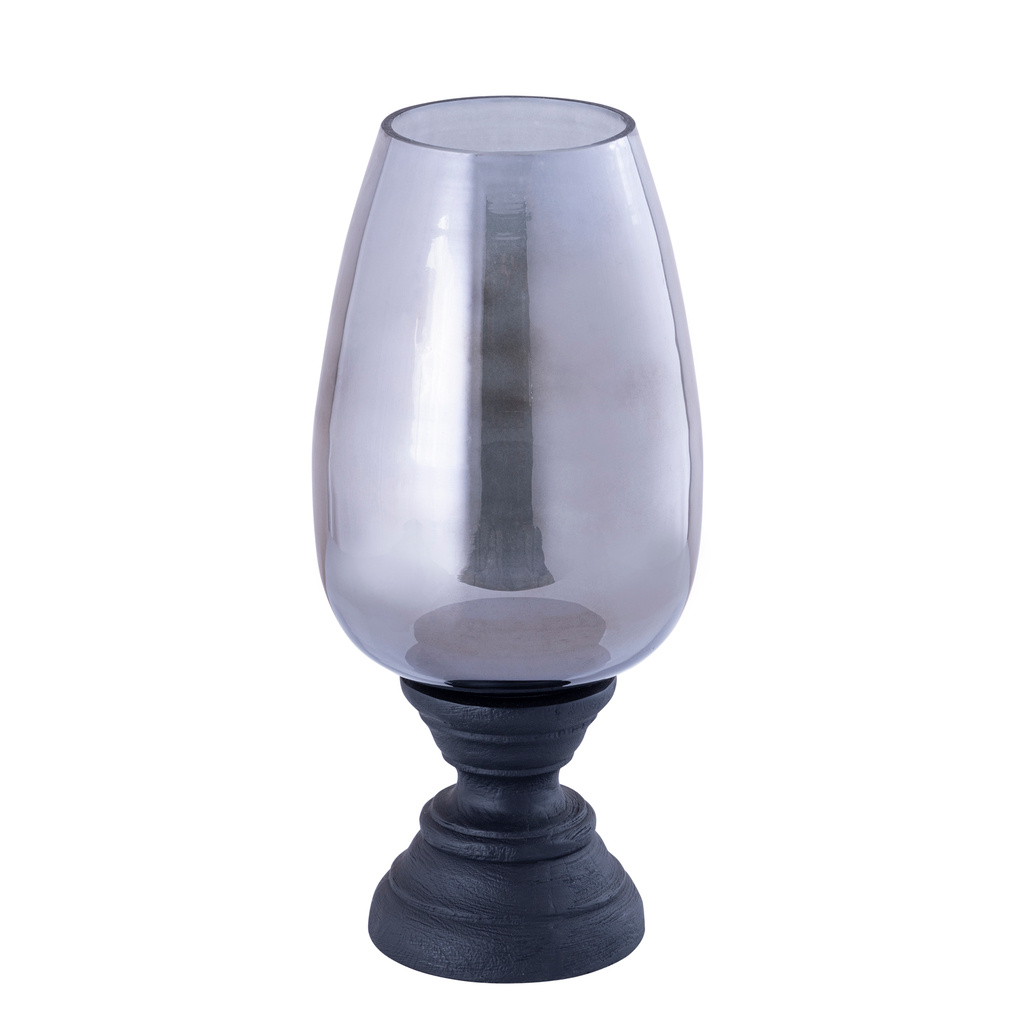 PTMD Qez Zwart Mangohout Stormlicht Rookglas XL
