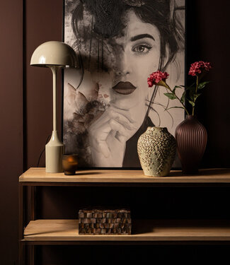 PTMD Tanaiya Tafellamp | Crème | IJzer | H80 x D31 cm