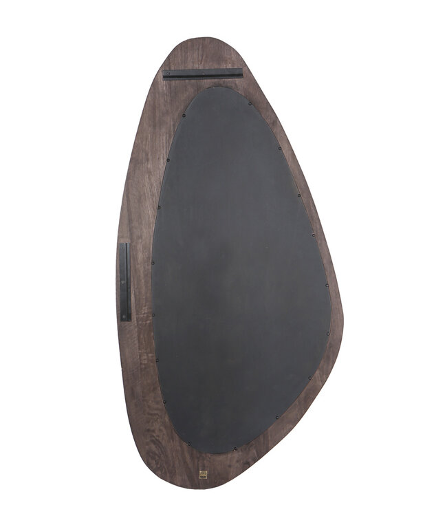 PTMD Santin Bruine Mangohouten Organische Driehoek Spiegel