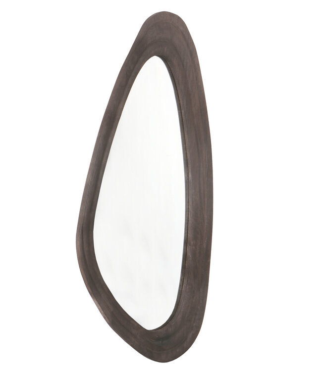 PTMD Santin Bruine Mangohouten Organische Driehoek Spiegel