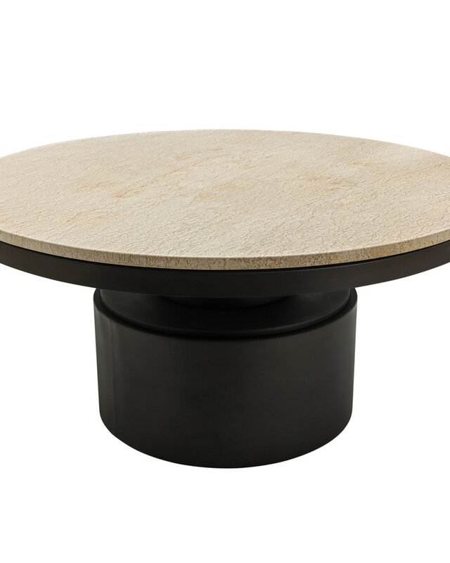 PTMD Salontafel Bregt | Beige Marmer | H45 x Ø90 cm