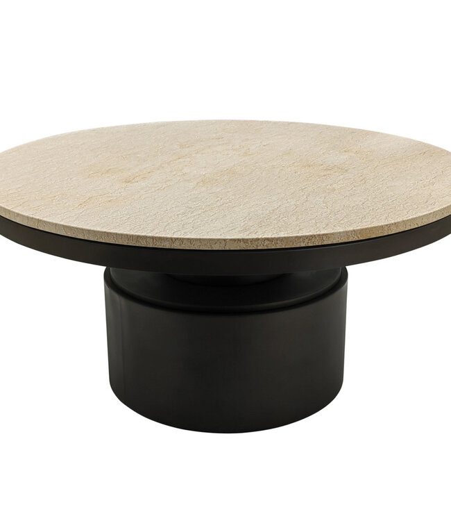 PTMD Salontafel Bregt | Beige Marmer | H45 x Ø90 cm