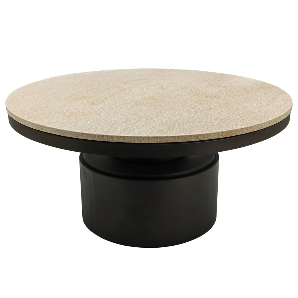 PTMD Salontafel Bregt | Beige Marmer | H45 x Ø90 cm