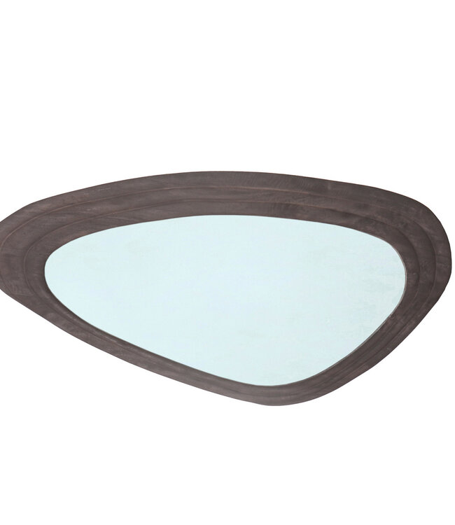PTMD Santin Bruine Mangohouten Organische Driehoek Spiegel