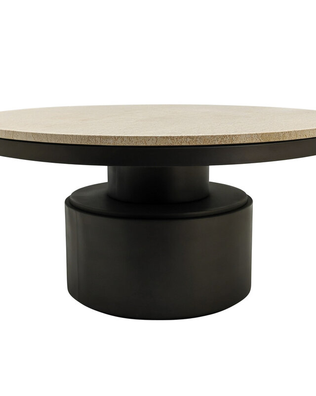 PTMD Salontafel Bregt | Beige Marmer | H45 x Ø90 cm