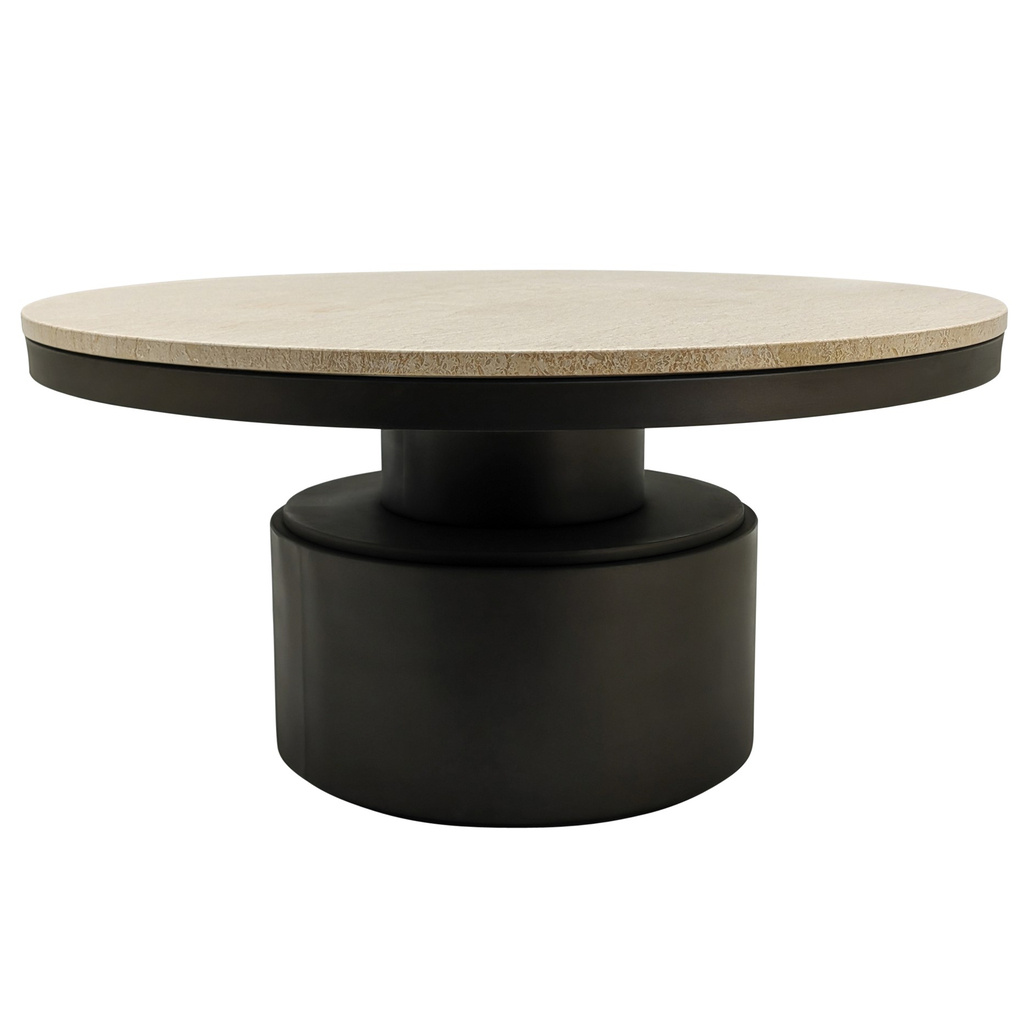 PTMD Salontafel Bregt | Beige Marmer | H45 x Ø90 cm