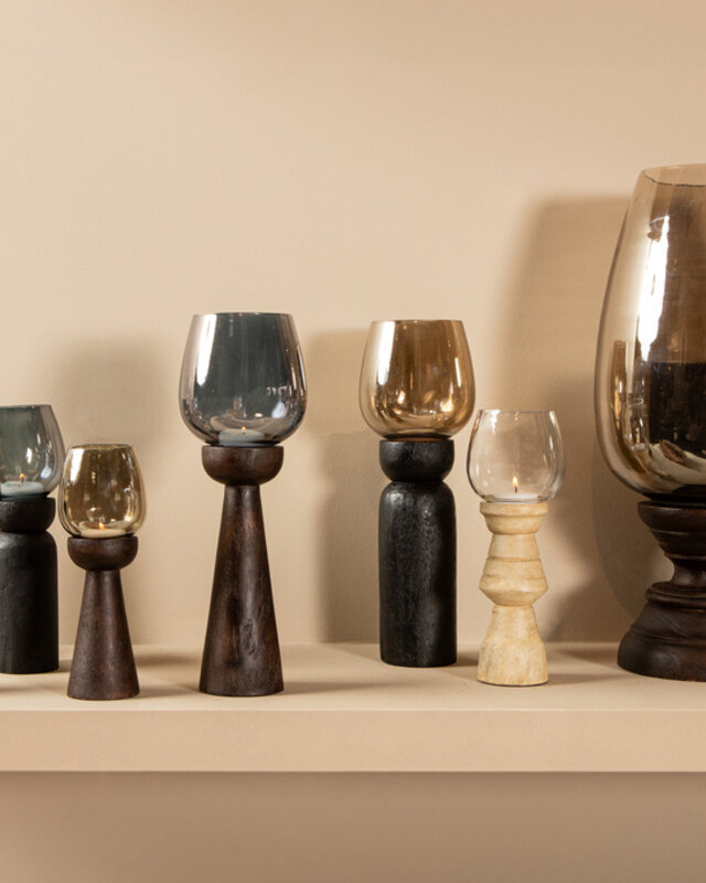 PTMD Qez Room Mango Hout Stormlicht Helder Glas XL