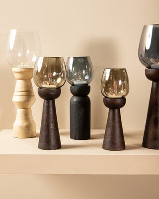 PTMD Qez Room Mango Hout Stormlicht Helder Glas XL