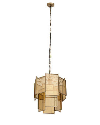 PTMD Loucas Hanglamp S | Messing | Glas | H48 x D42 cm