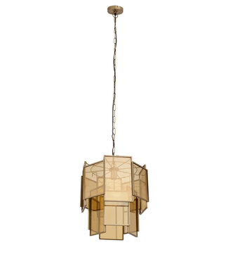 PTMD Loucas Hanglamp S | Messing | Glas | H48 x D42 cm