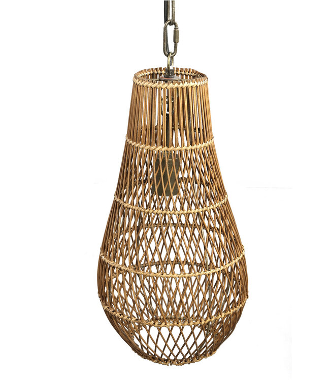 PTMD Erandi Natuurlijke Rieten Hanglamp Eivormig Rond