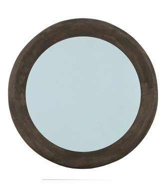 PTMD Noam Brown Mango Houten Ronde Spiegel L