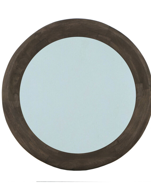 PTMD Noam Brown Mango Houten Ronde Spiegel L