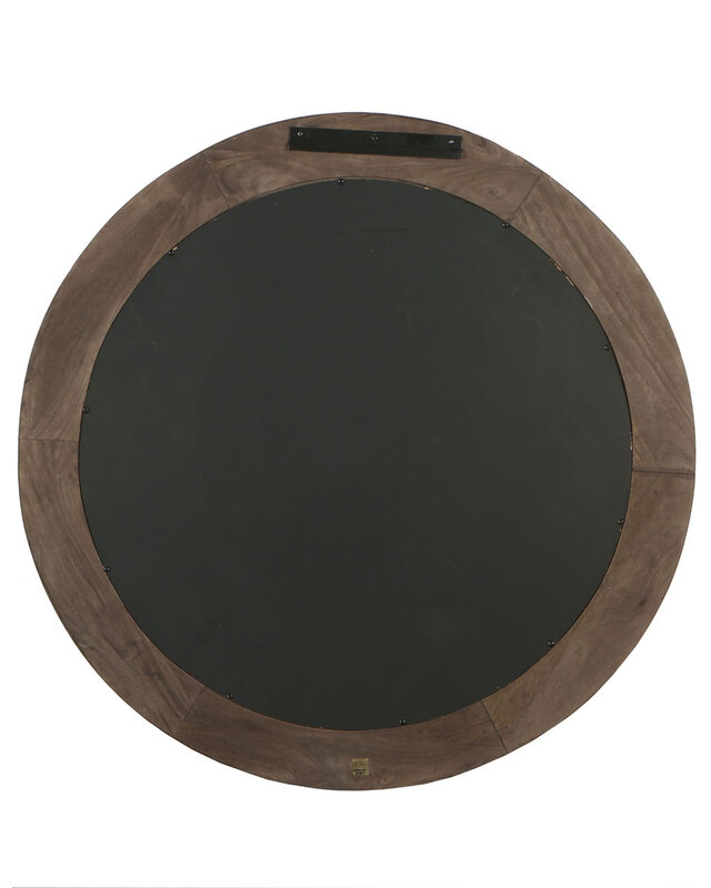 PTMD Noam Brown Mango Houten Ronde Spiegel L