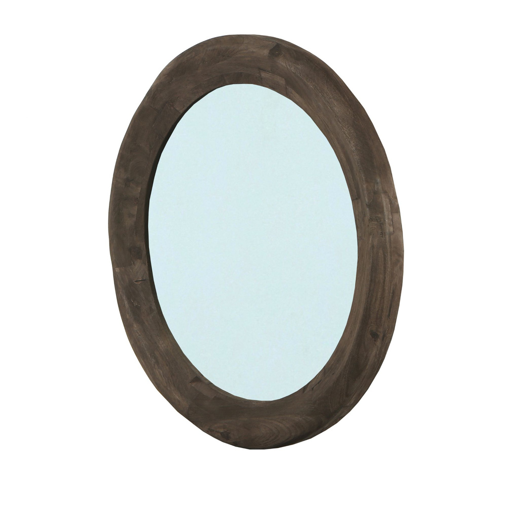 PTMD Noam Brown Mango Houten Ronde Spiegel L