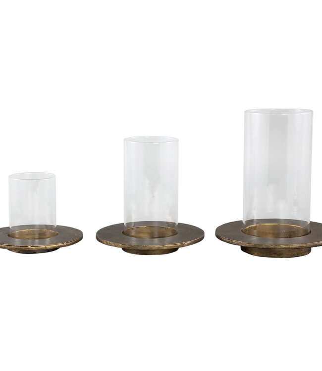 PTMD Vinder Stormlicht L | Set Van 4  | Goud | H25 x D22 cm