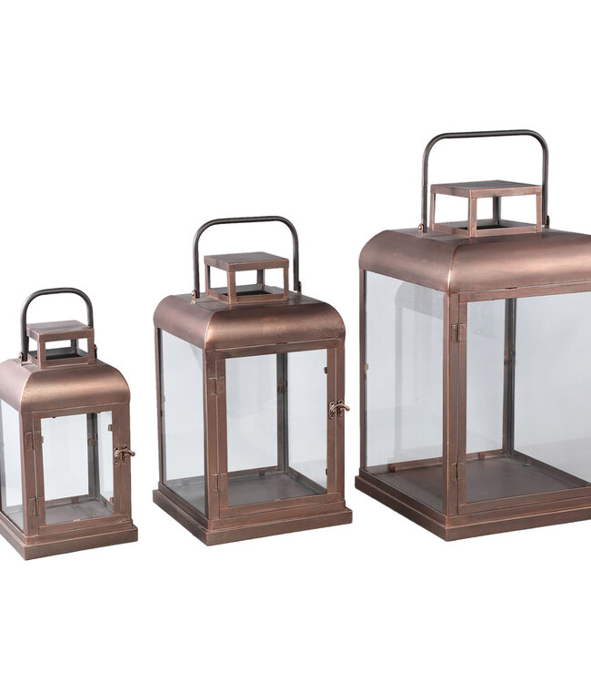 PTMD Vitoria Lantaarn L | Koper | H41 x B24 x D24 cm