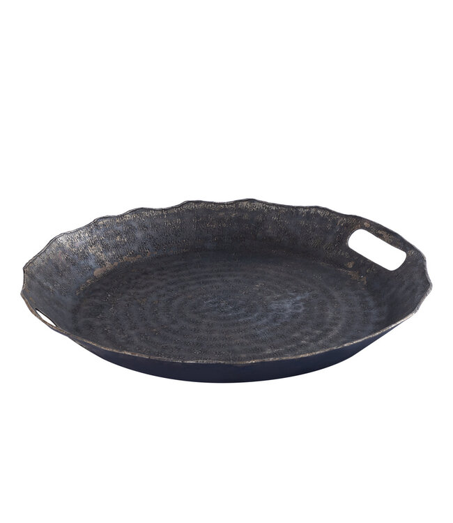 PTMD Semin Dienblad S | Zilver | Golvend | H4 x D38 cm