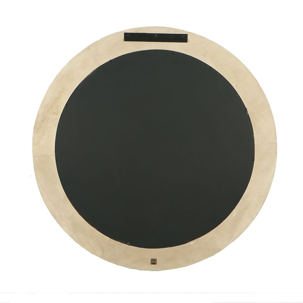 PTMD Noam Natuurlijke Mango Houten Ronde Spiegel L