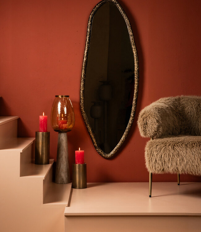 PTMD Paislie Messing Organisch Gevormde Spiegel Ovaal