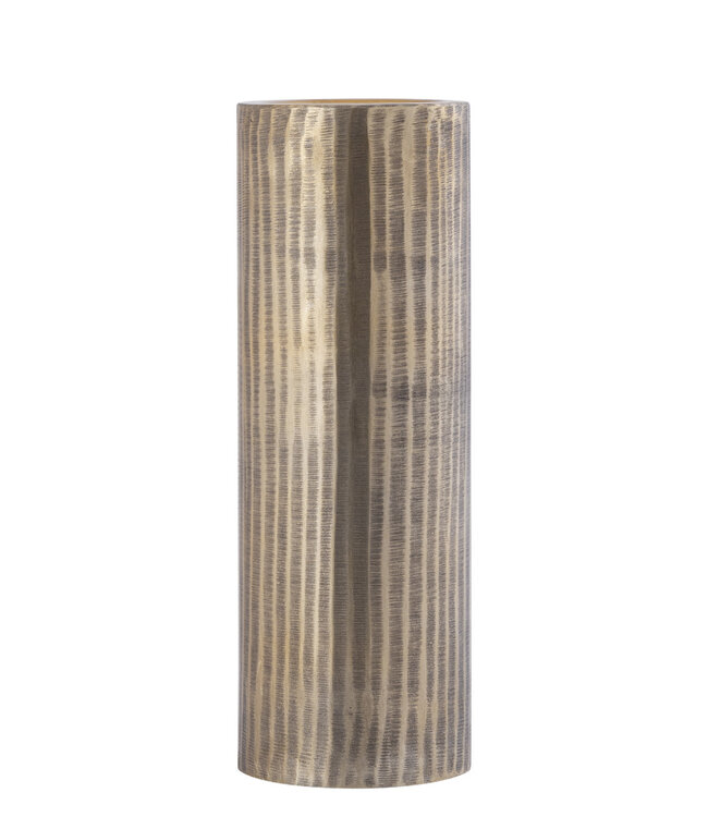 PTMD Jowad Antieke Gouden Aluminium Kaarsenhouder – 13 x 37 x 13 cm (set van 2)