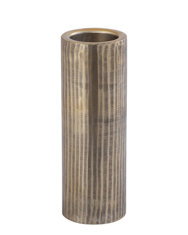 PTMD Jowad Antieke Gouden Aluminium Kaarsenhouder | 13 x 37 x 13 cm
