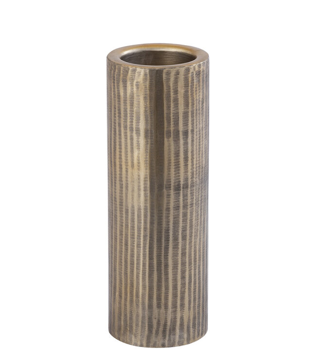 PTMD Jowad Antieke Gouden Aluminium Kaarsenhouder – 13 x 37 x 13 cm (set van 2)