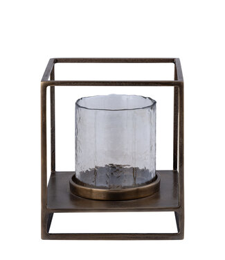 PTMD Janik Gouden Gegoten Aluminium Stormlicht Met Glas S