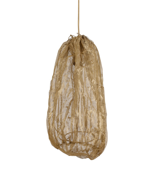 PTMD Maitia Gouden Ruw Uitziende Stoffen Plafondlamp