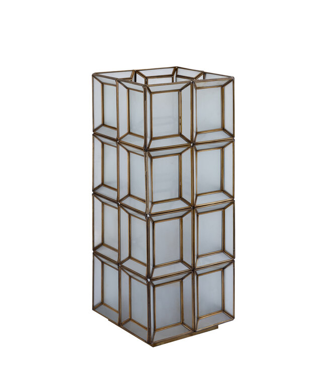 PTMD Layra Wit Melkglas Tafellamp Antiek Hoog