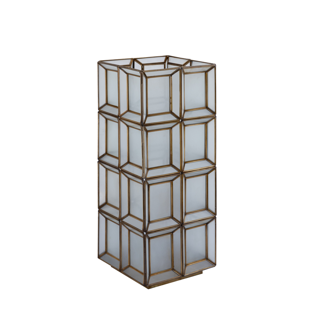 PTMD Layra Wit Melkglas Tafellamp Antiek Hoog