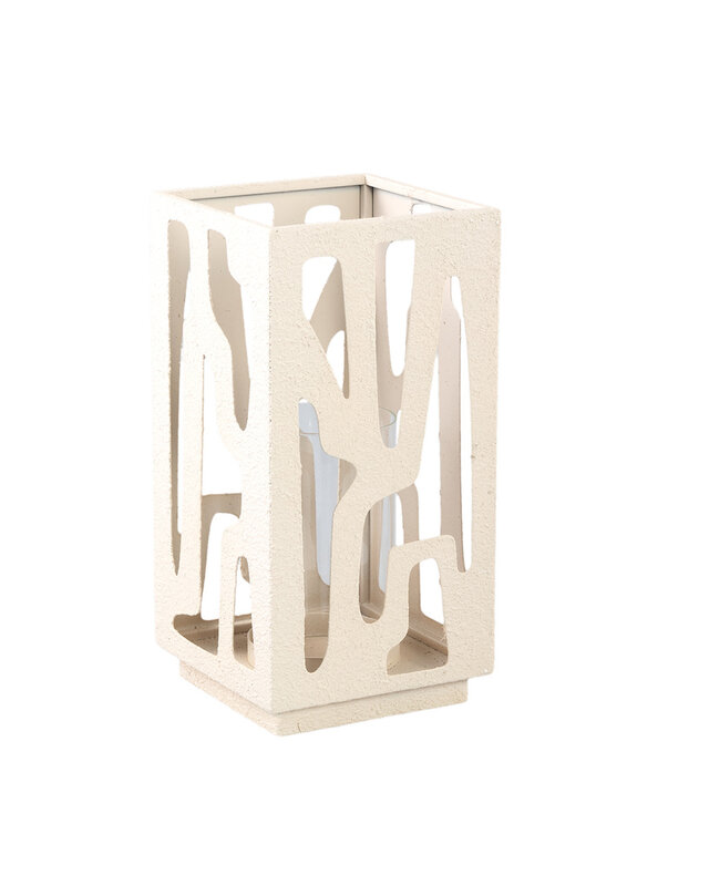 PTMD Dauwroomijzer Vierkante Stormlamp Met Glas S