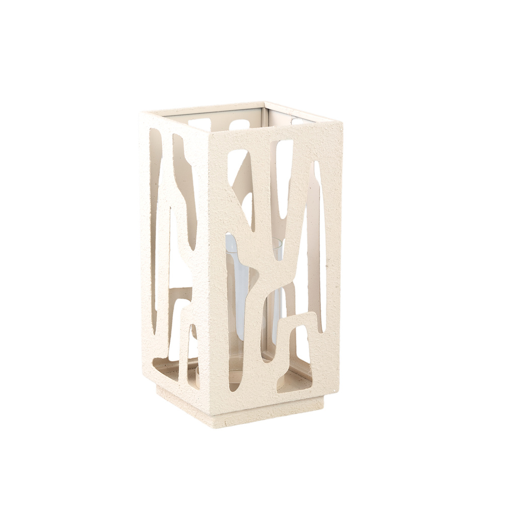 PTMD Dauwroomijzer Vierkante Stormlamp Met Glas S