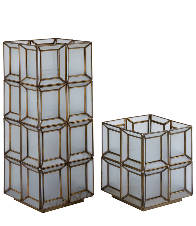 PTMD Layra Wit Melkglas Tafellamp Antiek Hoog