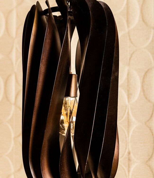 PTMD Tessa Bronzen IJzeren Hanglamp Ronde Golvende Lijnen