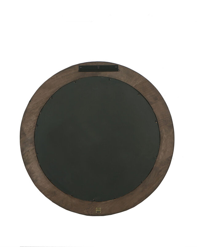PTMD Noam Ronde Spiegel | Mangohout | Bruin | D70 cm
