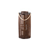Zafria Bruine Ronde Bamboe Lantaarn Met Glas S