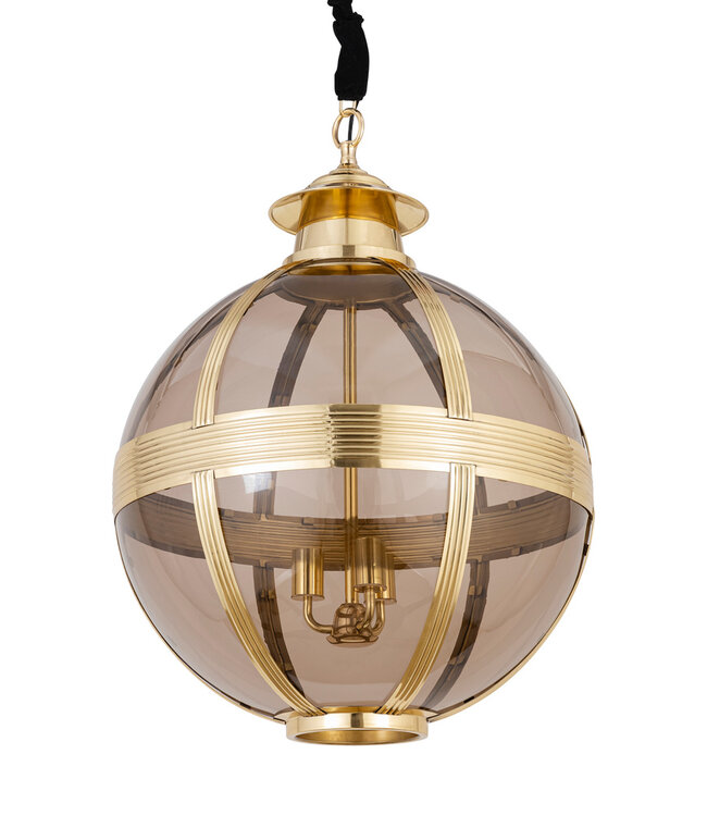 PTMD Mikk Antieke Hanglamp | Glas | Messing | H91 x D66 cm