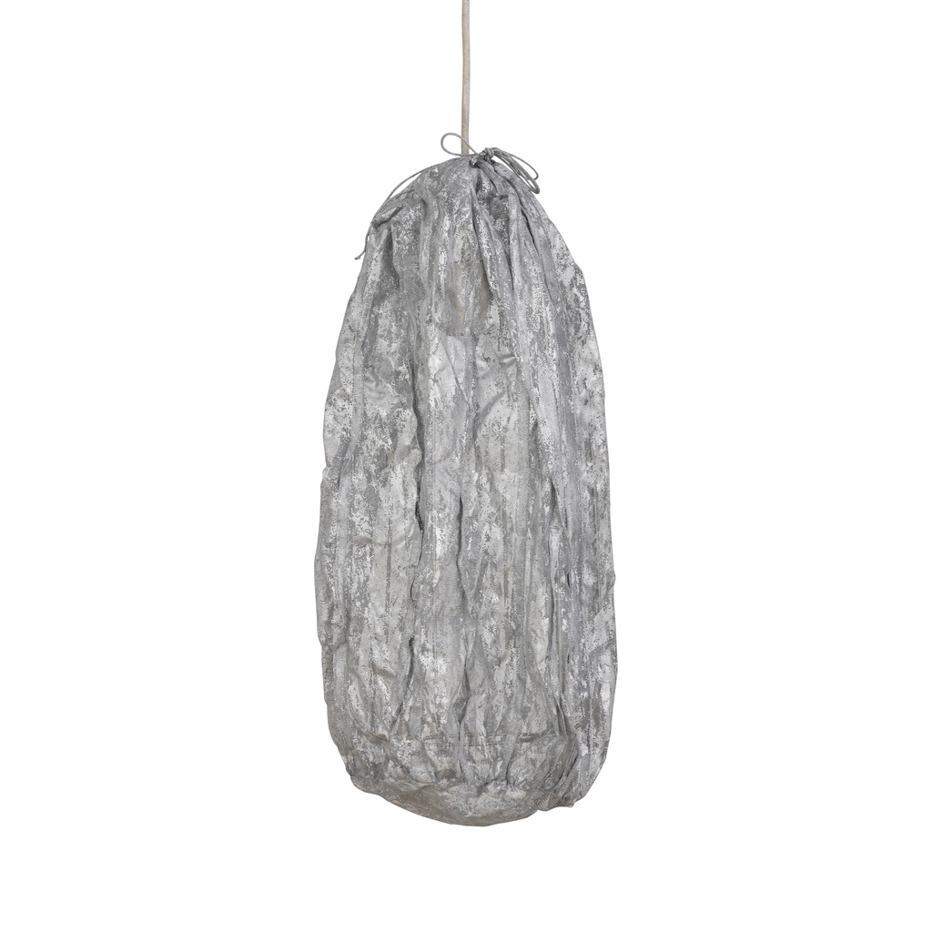 PTMD Maitia Stoffen Plafondlamp | Zilver | H48 x D30 cm