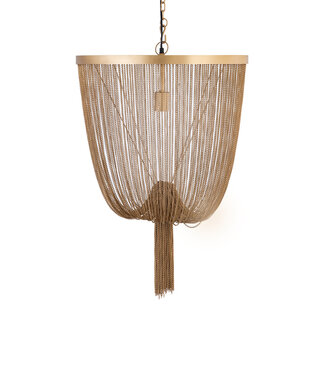 PTMD Solan Gold Iron Chains Round Hanging Lamp S