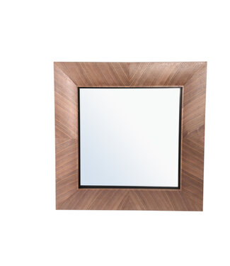 PTMD Gezzy Natuurlijke Houten Spiegel met Krul Frame – 7 x 110 x 110 cm