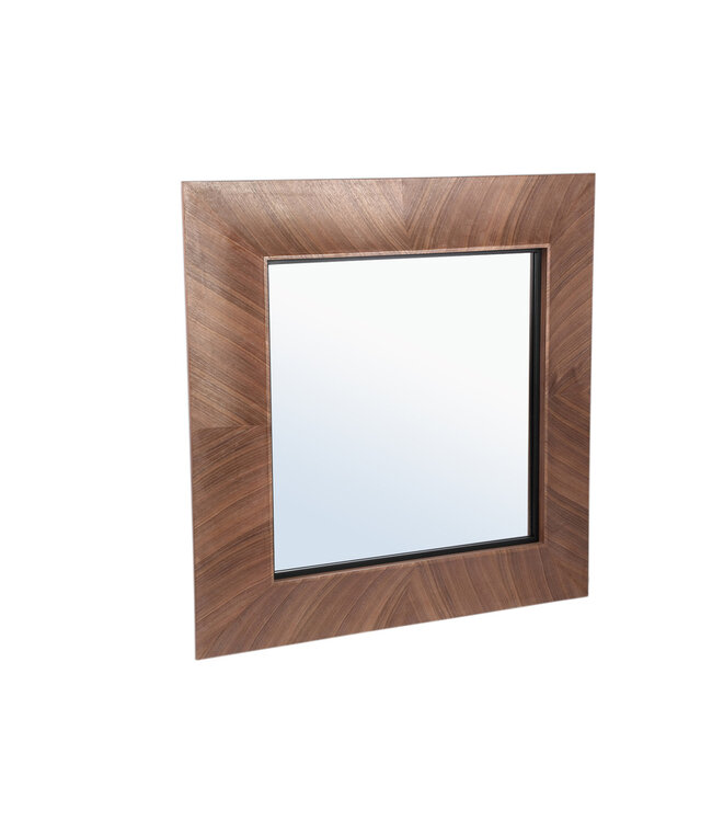 PTMD Gezzy Natuurlijke Houten Spiegel met Krul Frame – 7 x 110 x 110 cm