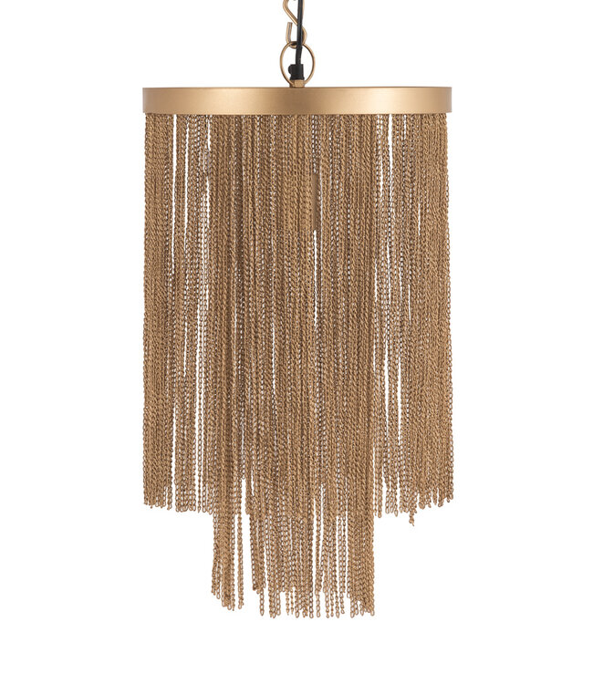 PTMD Brenton Gouden IJzeren Kettingen Ronde Hanglamp L