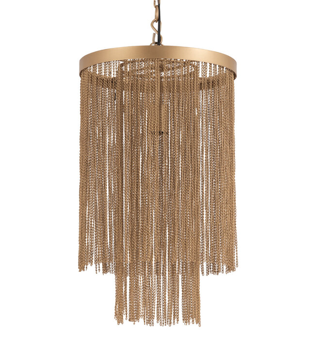 PTMD Brenton Gouden IJzeren Kettingen Ronde Hanglamp L