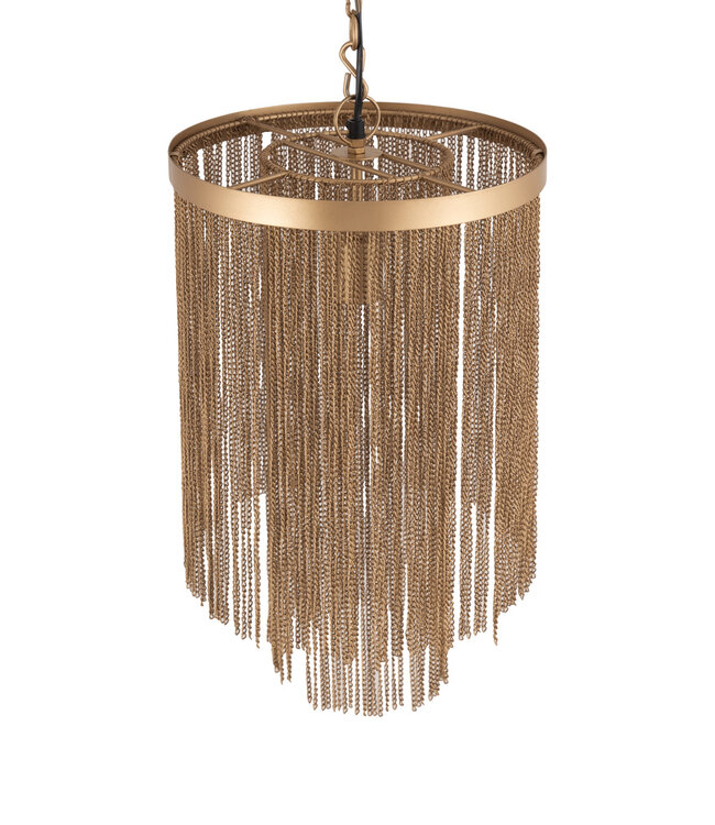 PTMD Brenton Gouden IJzeren Kettingen Ronde Hanglamp L